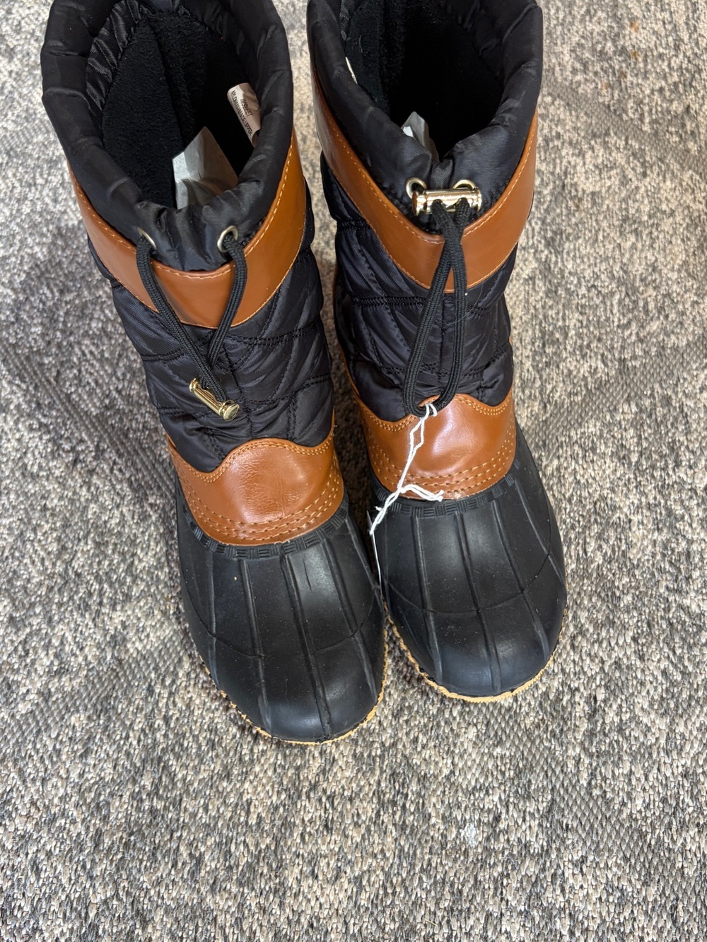 Isaac Mizrahi Black and Brown Insulated Rain & Snow Boots